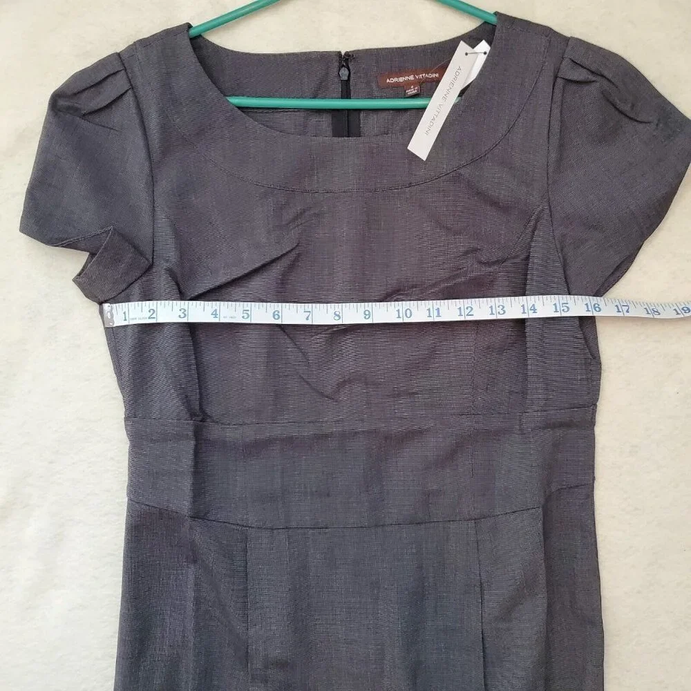 ADRIENNE VITTADINI Gray Short Sleeve Sheath Pencil Dress Size 8 - Picture 4 of 7